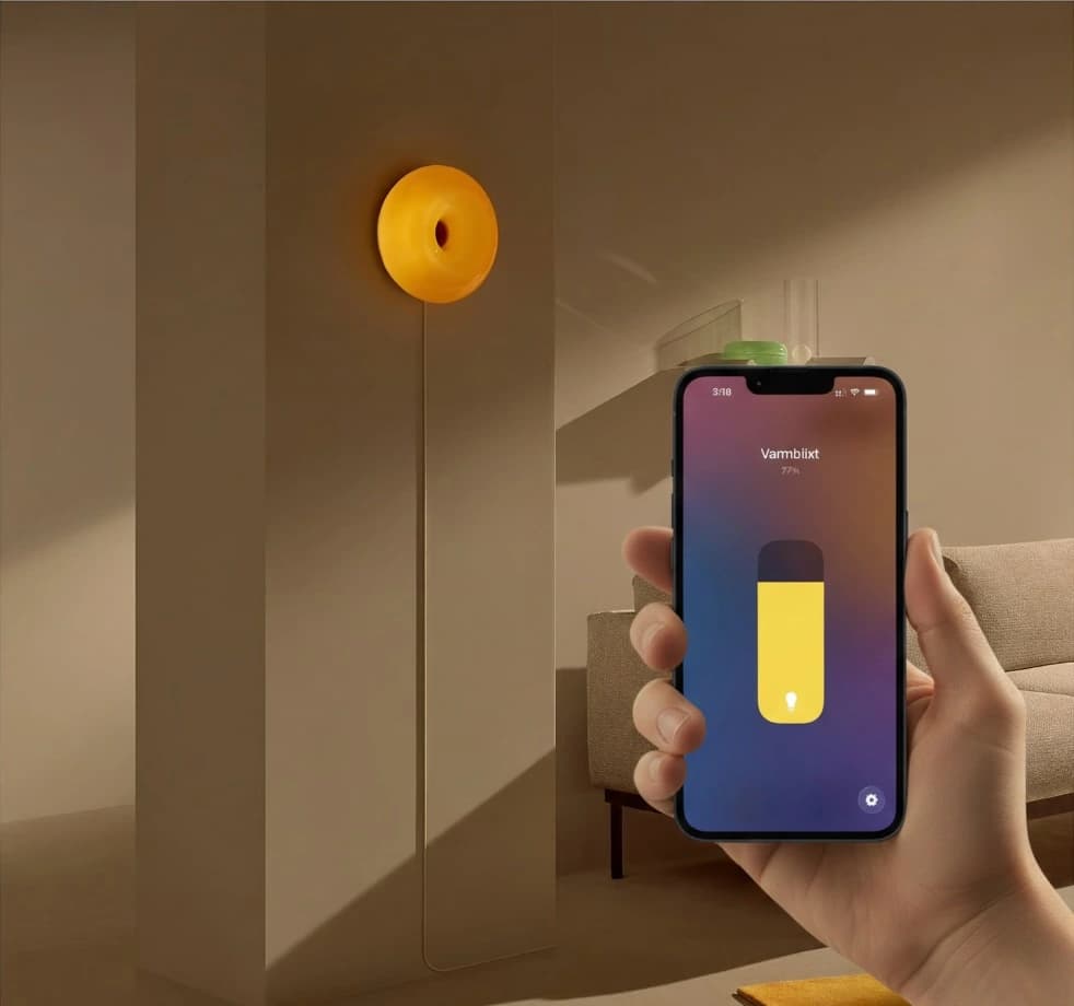 Phone app controlling the lamp brightness